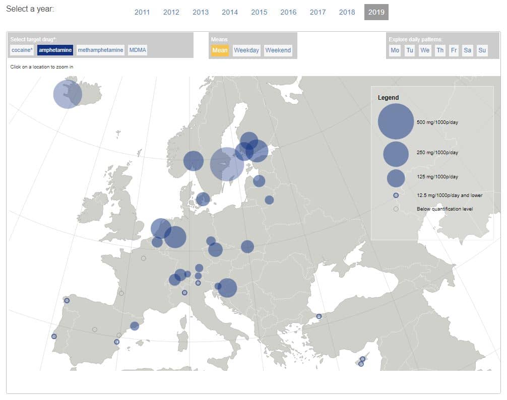 Amfetamiinin kayton seuranta Euroopassa
